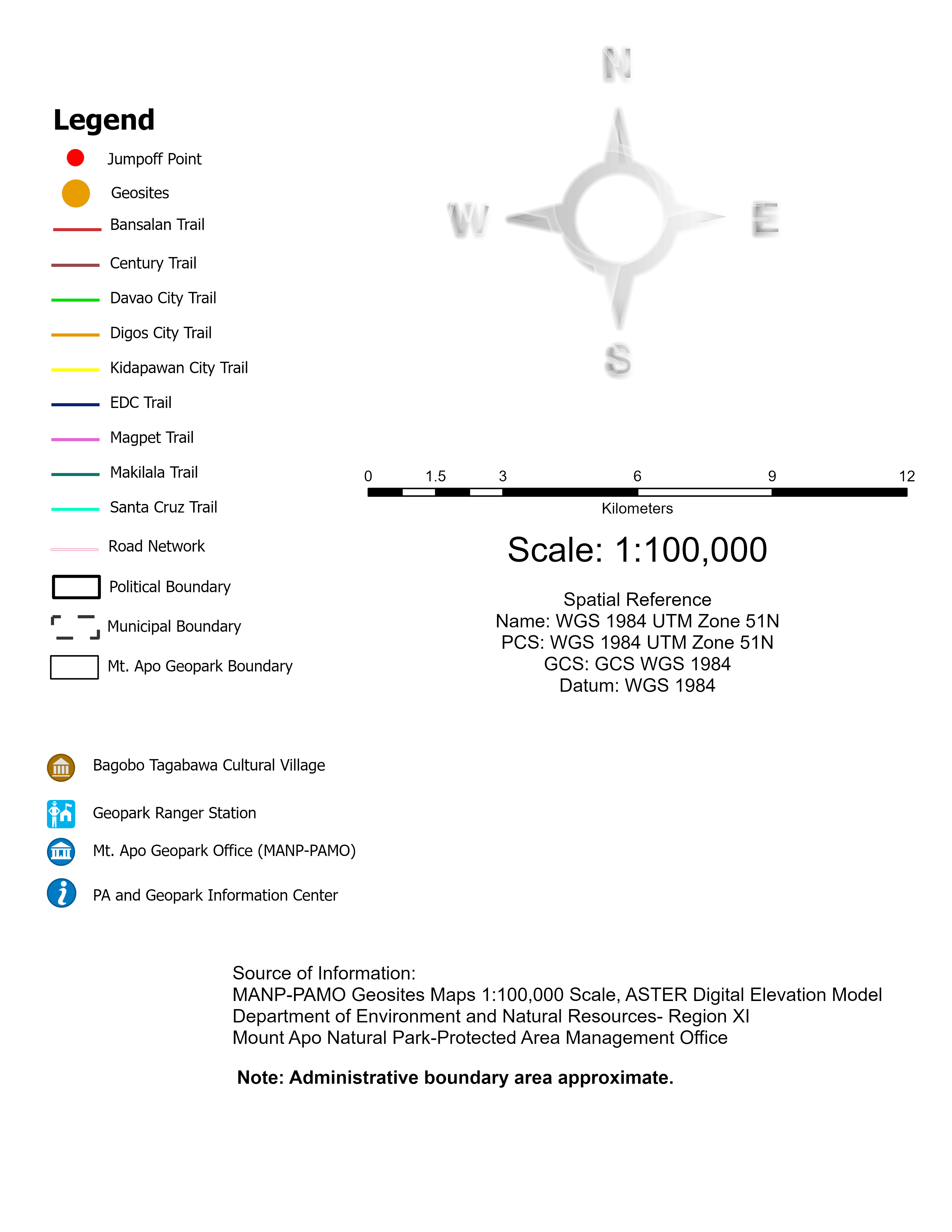 Official legend for the Mount Apo Geological Sites map